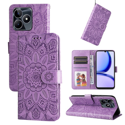 เคสโทรศัพท์หนังลายดอกทานตะวัน, For Realme 12 Pro+, For Realme C67 4G Global, For Realme C67 Global / 11 5G Taiwan Version, For Realme 11 4G Global, For Realme C53 / Narzo N53, For Realme 11, For Realme 11 Pro / 11 Pro+, For Realme C65 4G, For Realme C55