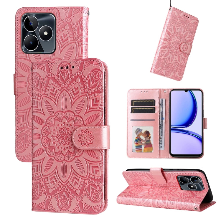 เคสโทรศัพท์หนังลายดอกทานตะวัน, For Realme 12 Pro+, For Realme C67 4G Global, For Realme C67 Global / 11 5G Taiwan Version, For Realme 11 4G Global, For Realme C53 / Narzo N53, For Realme 11, For Realme 11 Pro / 11 Pro+, For Realme C65 4G, For Realme C55