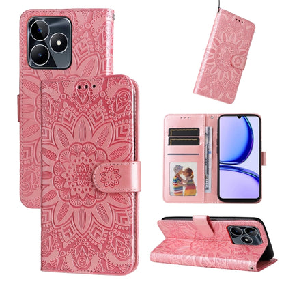 เคสโทรศัพท์หนังลายดอกทานตะวัน, For Realme 12 Pro+, For Realme C67 4G Global, For Realme C67 Global / 11 5G Taiwan Version, For Realme 11 4G Global, For Realme C53 / Narzo N53, For Realme 11, For Realme 11 Pro / 11 Pro+, For Realme C65 4G, For Realme C55