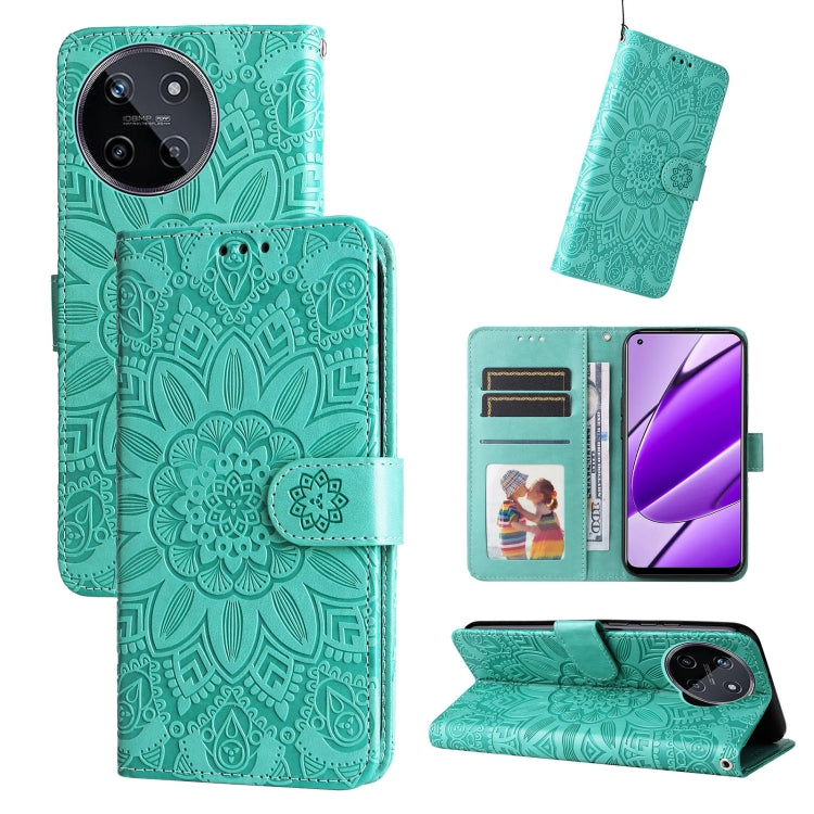 เคสโทรศัพท์หนังลายดอกทานตะวัน, For Realme 12 Pro+, For Realme C67 4G Global, For Realme C67 Global / 11 5G Taiwan Version, For Realme 11 4G Global, For Realme C53 / Narzo N53, For Realme 11, For Realme 11 Pro / 11 Pro+, For Realme C65 4G, For Realme C55