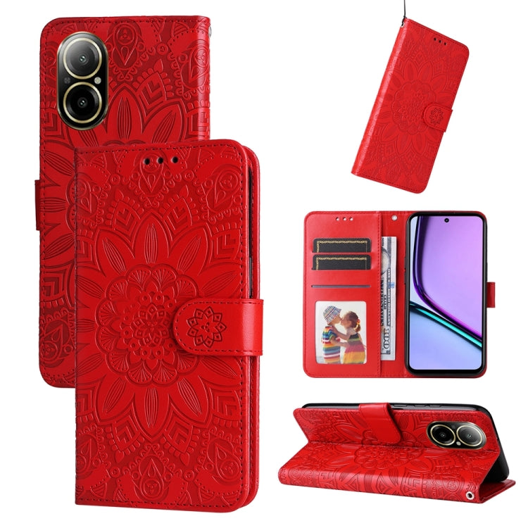 เคสโทรศัพท์หนังลายดอกทานตะวัน, For Realme 12 Pro+, For Realme C67 4G Global, For Realme C67 Global / 11 5G Taiwan Version, For Realme 11 4G Global, For Realme C53 / Narzo N53, For Realme 11, For Realme 11 Pro / 11 Pro+, For Realme C65 4G, For Realme C55