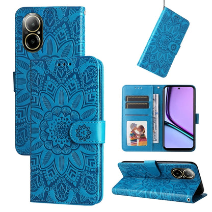 เคสโทรศัพท์หนังลายดอกทานตะวัน, For Realme 12 Pro+, For Realme C67 4G Global, For Realme C67 Global / 11 5G Taiwan Version, For Realme 11 4G Global, For Realme C53 / Narzo N53, For Realme 11, For Realme 11 Pro / 11 Pro+, For Realme C65 4G, For Realme C55