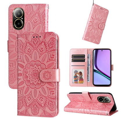 เคสโทรศัพท์หนังลายดอกทานตะวัน, For Realme 12 Pro+, For Realme C67 4G Global, For Realme C67 Global / 11 5G Taiwan Version, For Realme 11 4G Global, For Realme C53 / Narzo N53, For Realme 11, For Realme 11 Pro / 11 Pro+, For Realme C65 4G, For Realme C55