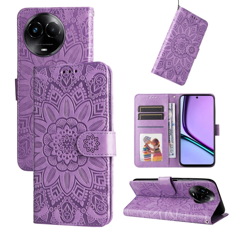 เคสโทรศัพท์หนังลายดอกทานตะวัน, For Realme 12 Pro+, For Realme C67 4G Global, For Realme C67 Global / 11 5G Taiwan Version, For Realme 11 4G Global, For Realme C53 / Narzo N53, For Realme 11, For Realme 11 Pro / 11 Pro+, For Realme C65 4G, For Realme C55