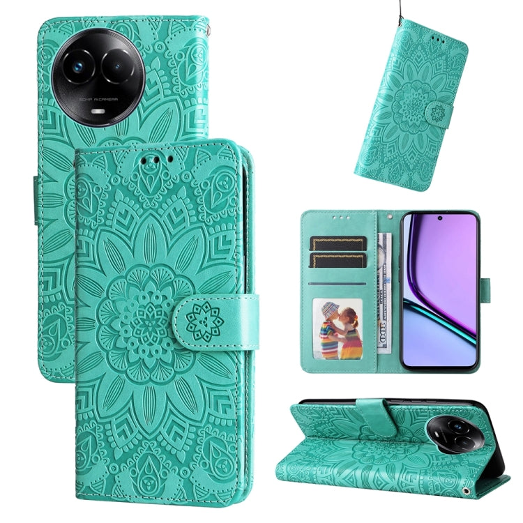 เคสโทรศัพท์หนังลายดอกทานตะวัน, For Realme 12 Pro+, For Realme C67 4G Global, For Realme C67 Global / 11 5G Taiwan Version, For Realme 11 4G Global, For Realme C53 / Narzo N53, For Realme 11, For Realme 11 Pro / 11 Pro+, For Realme C65 4G, For Realme C55