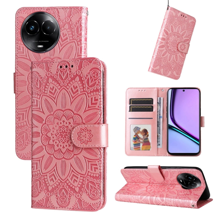 เคสโทรศัพท์หนังลายดอกทานตะวัน, For Realme 12 Pro+, For Realme C67 4G Global, For Realme C67 Global / 11 5G Taiwan Version, For Realme 11 4G Global, For Realme C53 / Narzo N53, For Realme 11, For Realme 11 Pro / 11 Pro+, For Realme C65 4G, For Realme C55