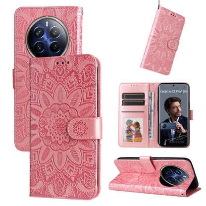 เคสโทรศัพท์หนังลายดอกทานตะวัน, For Realme 12 Pro+, For Realme C67 4G Global, For Realme C67 Global / 11 5G Taiwan Version, For Realme 11 4G Global, For Realme C53 / Narzo N53, For Realme 11, For Realme 11 Pro / 11 Pro+, For Realme C65 4G, For Realme C55