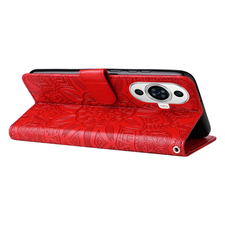 เคสโทรศัพท์หนังดอกทานตะวันลายนูน, For Huawei nova 11