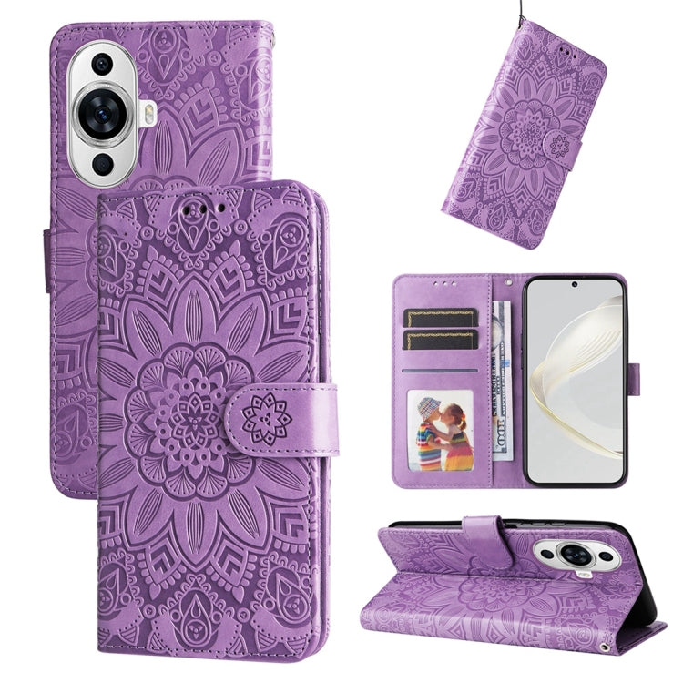 เคสโทรศัพท์หนังดอกทานตะวันลายนูน, For Huawei nova 11