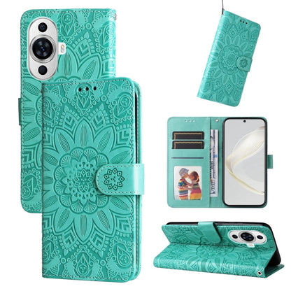 เคสโทรศัพท์หนังดอกทานตะวันลายนูน, For Huawei nova 13 Pro, For Huawei nova 13 / nova 12, For Huawei Enjoy 70 Pro, For Huawei Enjoy 70, For Huawei nova 11 SE, For Huawei nova 12 Pro, For Huawei Mate 60, For Huawei Mate 60 Pro, For Huawei nova 11 Pro