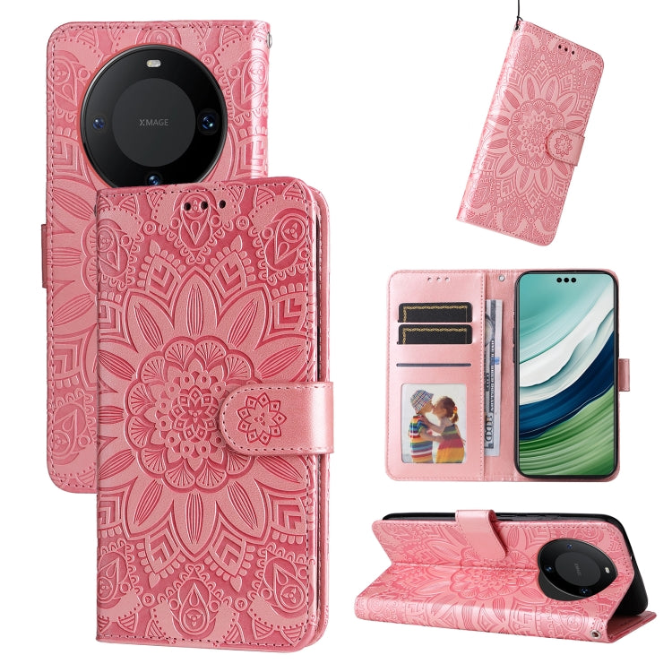 เคสโทรศัพท์หนังดอกทานตะวันลายนูน, For Huawei nova 13 Pro, For Huawei nova 13 / nova 12, For Huawei Enjoy 70 Pro, For Huawei Enjoy 70, For Huawei nova 11 SE, For Huawei nova 12 Pro, For Huawei Mate 60, For Huawei Mate 60 Pro, For Huawei nova 11 Pro