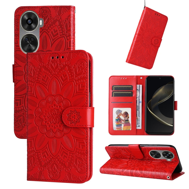 เคสโทรศัพท์หนังดอกทานตะวันลายนูน, For Huawei nova 13 Pro, For Huawei nova 13 / nova 12, For Huawei Enjoy 70 Pro, For Huawei Enjoy 70, For Huawei nova 11 SE, For Huawei nova 12 Pro, For Huawei Mate 60, For Huawei Mate 60 Pro, For Huawei nova 11 Pro