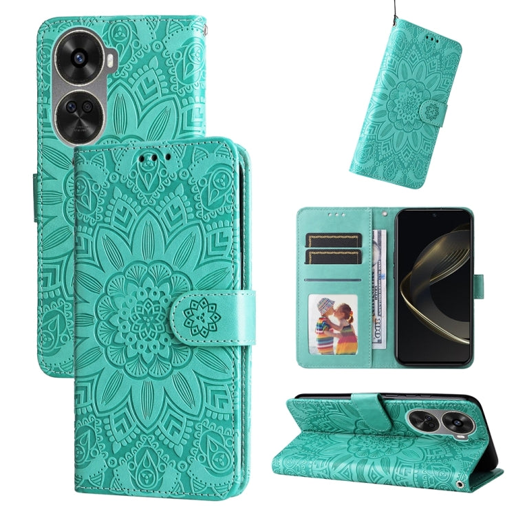 เคสโทรศัพท์หนังดอกทานตะวันลายนูน, For Huawei nova 13 Pro, For Huawei nova 13 / nova 12, For Huawei Enjoy 70 Pro, For Huawei Enjoy 70, For Huawei nova 11 SE, For Huawei nova 12 Pro, For Huawei Mate 60, For Huawei Mate 60 Pro, For Huawei nova 11 Pro