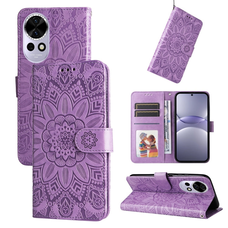 เคสโทรศัพท์หนังดอกทานตะวันลายนูน, For Huawei nova 13 Pro, For Huawei nova 13 / nova 12, For Huawei Enjoy 70 Pro, For Huawei Enjoy 70, For Huawei nova 11 SE, For Huawei nova 12 Pro, For Huawei Mate 60, For Huawei Mate 60 Pro, For Huawei nova 11 Pro