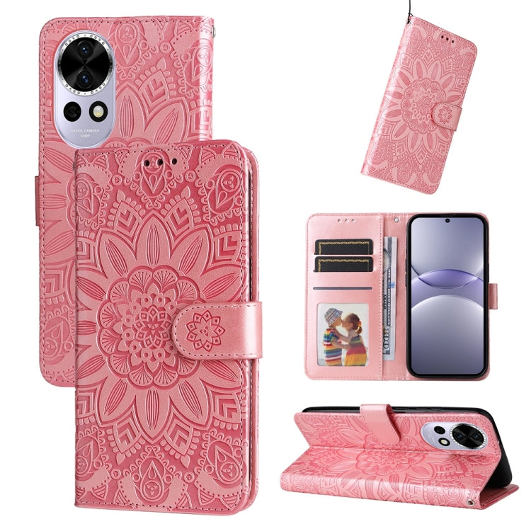เคสโทรศัพท์หนังดอกทานตะวันลายนูน, For Huawei nova 13 Pro, For Huawei nova 13 / nova 12, For Huawei Enjoy 70 Pro, For Huawei Enjoy 70, For Huawei nova 11 SE, For Huawei nova 12 Pro, For Huawei Mate 60, For Huawei Mate 60 Pro, For Huawei nova 11 Pro
