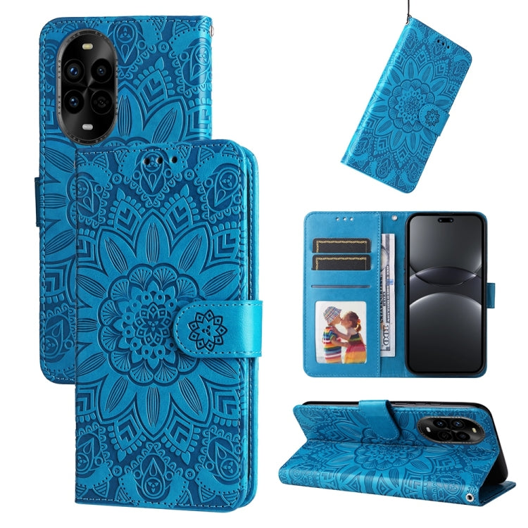 เคสโทรศัพท์หนังดอกทานตะวันลายนูน, For Huawei nova 13 Pro, For Huawei nova 13 / nova 12, For Huawei Enjoy 70 Pro, For Huawei Enjoy 70, For Huawei nova 11 SE, For Huawei nova 12 Pro, For Huawei Mate 60, For Huawei Mate 60 Pro, For Huawei nova 11 Pro