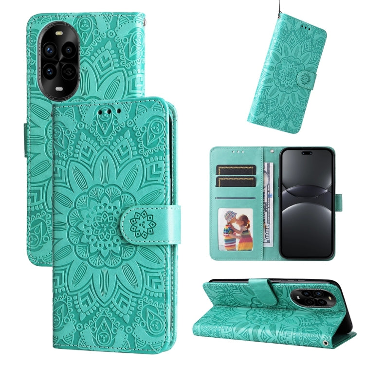 เคสโทรศัพท์หนังดอกทานตะวันลายนูน, For Huawei nova 13 Pro, For Huawei nova 13 / nova 12, For Huawei Enjoy 70 Pro, For Huawei Enjoy 70, For Huawei nova 11 SE, For Huawei nova 12 Pro, For Huawei Mate 60, For Huawei Mate 60 Pro, For Huawei nova 11 Pro