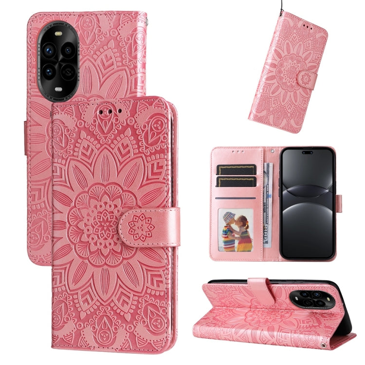 เคสโทรศัพท์หนังดอกทานตะวันลายนูน, For Huawei nova 13 Pro, For Huawei nova 13 / nova 12, For Huawei Enjoy 70 Pro, For Huawei Enjoy 70, For Huawei nova 11 SE, For Huawei nova 12 Pro, For Huawei Mate 60, For Huawei Mate 60 Pro, For Huawei nova 11 Pro