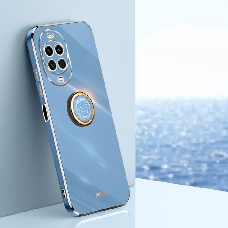 XINLI ขอบตรง 6D Electroplate เคสโทรศัพท์ TPU พร้อมที่ใส่แหวน, For Huawei Mate 80 Pro Max, For Huawei Mate 80, For Huawei Mate 70 Air, For Huawei Nova 14 Ultra, For Huawei Nova 14 Pro, For Huawei Nova 14