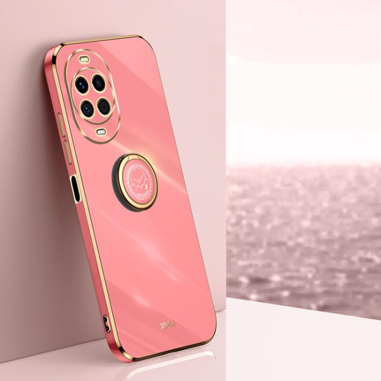 XINLI ขอบตรง 6D Electroplate เคสโทรศัพท์ TPU พร้อมที่ใส่แหวน, For Huawei Mate 80 Pro Max, For Huawei Mate 80, For Huawei Mate 70 Air, For Huawei Nova 14 Ultra, For Huawei Nova 14 Pro, For Huawei Nova 14