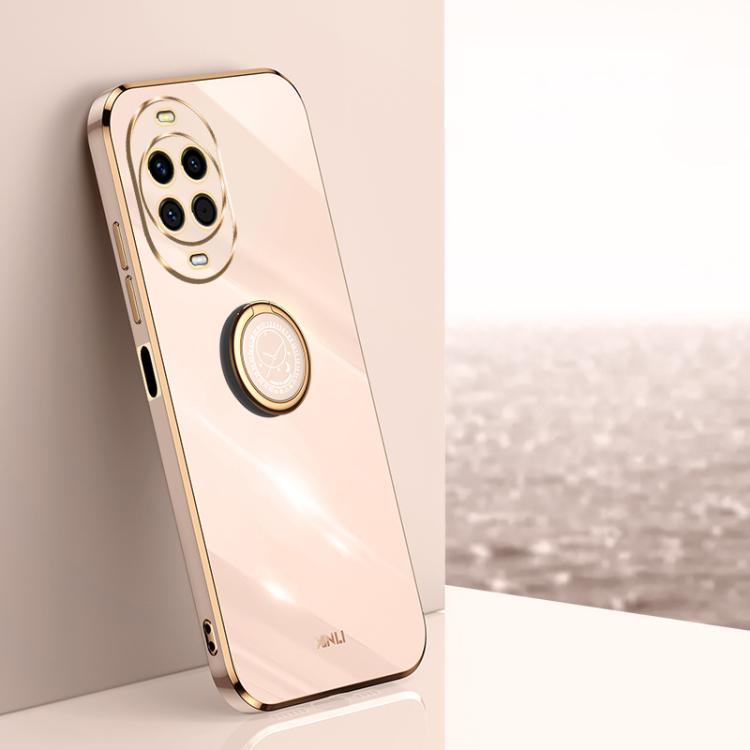 XINLI ขอบตรง 6D Electroplate เคสโทรศัพท์ TPU พร้อมที่ใส่แหวน, For Huawei Mate 80 Pro Max, For Huawei Mate 80, For Huawei Mate 70 Air, For Huawei Nova 14 Ultra, For Huawei Nova 14 Pro, For Huawei Nova 14