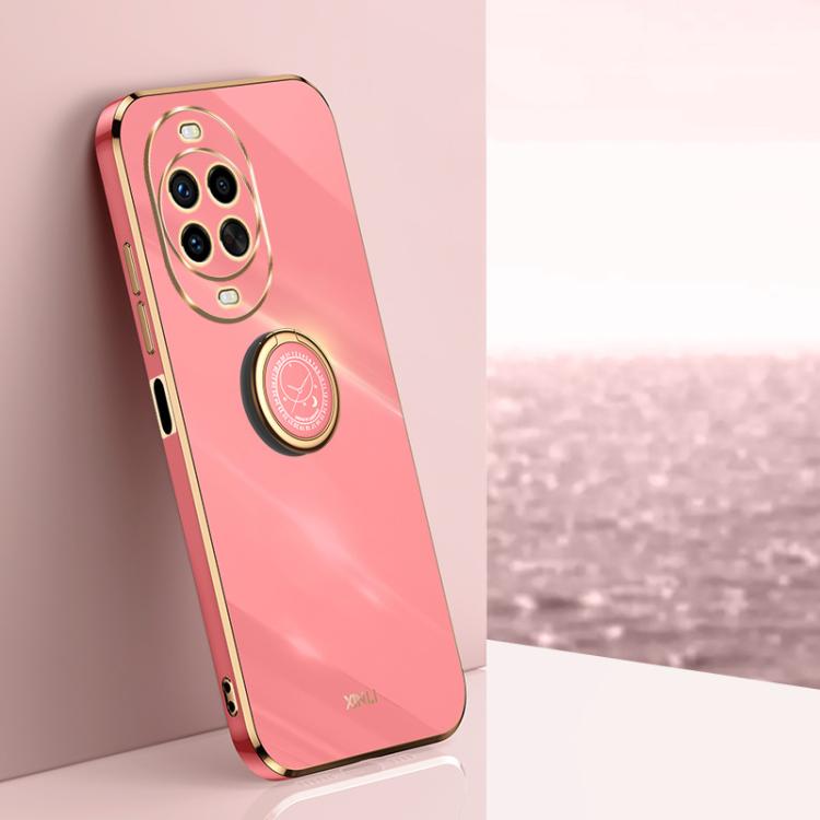 XINLI ขอบตรง 6D Electroplate เคสโทรศัพท์ TPU พร้อมที่ใส่แหวน, For Huawei Mate 80 Pro Max, For Huawei Mate 80, For Huawei Mate 70 Air, For Huawei Nova 14 Ultra, For Huawei Nova 14 Pro, For Huawei Nova 14