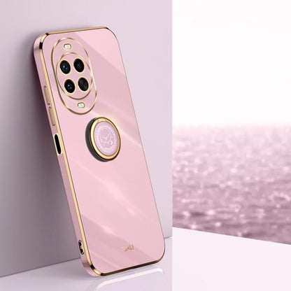 XINLI ขอบตรง 6D Electroplate เคสโทรศัพท์ TPU พร้อมที่ใส่แหวน, For Huawei Mate 80 Pro Max, For Huawei Mate 80, For Huawei Mate 70 Air, For Huawei Nova 14 Ultra, For Huawei Nova 14 Pro, For Huawei Nova 14