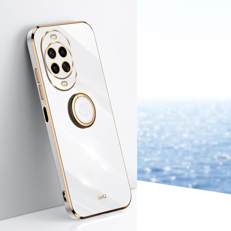XINLI ขอบตรง 6D Electroplate เคสโทรศัพท์ TPU พร้อมที่ใส่แหวน, For Huawei Mate 80 Pro Max, For Huawei Mate 80, For Huawei Mate 70 Air, For Huawei Nova 14 Ultra, For Huawei Nova 14 Pro, For Huawei Nova 14