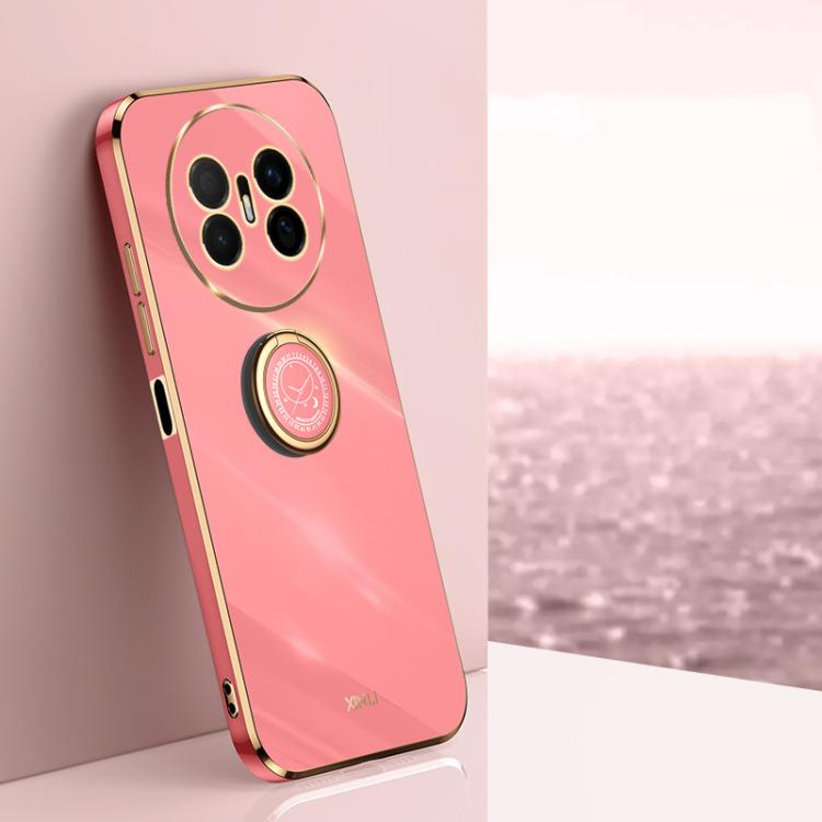 XINLI ขอบตรง 6D Electroplate เคสโทรศัพท์ TPU พร้อมที่ใส่แหวน, For Huawei Mate 80 Pro Max, For Huawei Mate 80, For Huawei Mate 70 Air, For Huawei Nova 14 Ultra, For Huawei Nova 14 Pro, For Huawei Nova 14