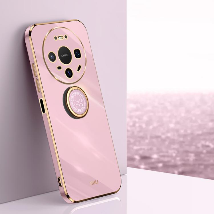 XINLI ขอบตรง 6D Electroplate เคสโทรศัพท์ TPU พร้อมที่ใส่แหวน, For Huawei Mate 80 Pro Max, For Huawei Mate 80, For Huawei Mate 70 Air, For Huawei Nova 14 Ultra, For Huawei Nova 14 Pro, For Huawei Nova 14