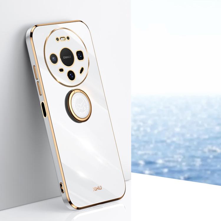 XINLI ขอบตรง 6D Electroplate เคสโทรศัพท์ TPU พร้อมที่ใส่แหวน, For Huawei Mate 80 Pro Max, For Huawei Mate 80, For Huawei Mate 70 Air, For Huawei Nova 14 Ultra, For Huawei Nova 14 Pro, For Huawei Nova 14