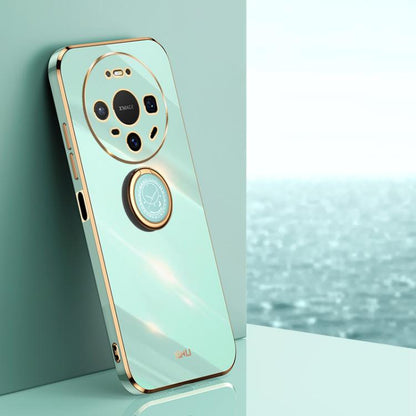 XINLI ขอบตรง 6D Electroplate เคสโทรศัพท์ TPU พร้อมที่ใส่แหวน, For Huawei Mate 80 Pro Max, For Huawei Mate 80, For Huawei Mate 70 Air, For Huawei Nova 14 Ultra, For Huawei Nova 14 Pro, For Huawei Nova 14