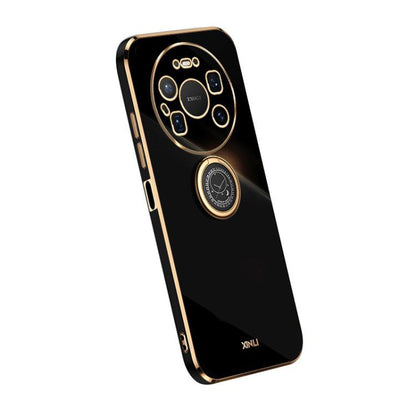 XINLI ขอบตรง 6D Electroplate เคสโทรศัพท์ TPU พร้อมที่ใส่แหวน, For Huawei Mate 80 Pro Max, For Huawei Mate 80, For Huawei Mate 70 Air, For Huawei Nova 14 Ultra, For Huawei Nova 14 Pro, For Huawei Nova 14