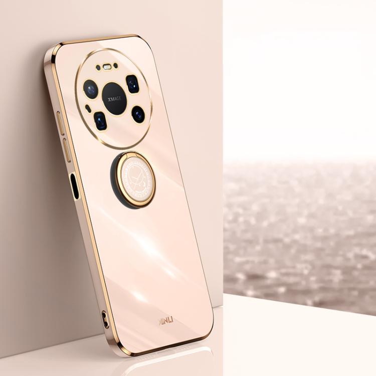 XINLI ขอบตรง 6D Electroplate เคสโทรศัพท์ TPU พร้อมที่ใส่แหวน, For Huawei Mate 80 Pro Max, For Huawei Mate 80, For Huawei Mate 70 Air, For Huawei Nova 14 Ultra, For Huawei Nova 14 Pro, For Huawei Nova 14