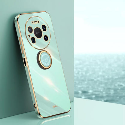 XINLI ขอบตรง 6D Electroplate เคสโทรศัพท์ TPU พร้อมที่ใส่แหวน, For Huawei Mate 80 Pro Max, For Huawei Mate 80, For Huawei Mate 70 Air, For Huawei Nova 14 Ultra, For Huawei Nova 14 Pro, For Huawei Nova 14