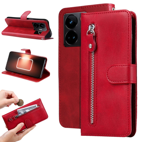 ซองใส่โทรศัพท์หนังซิปแฟชั่นเนื้อลูกวัว, For Realme GT Neo 5 5G / GT3
