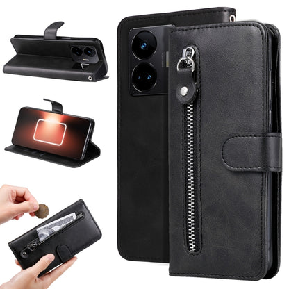 ซองใส่โทรศัพท์หนังซิปแฟชั่นเนื้อลูกวัว, For Realme GT Neo 5 5G / GT3
