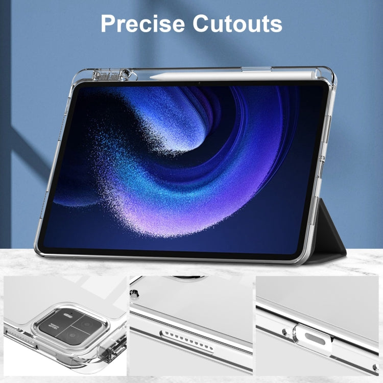 เคสแท็บเล็ตหนังสมาร์ท TPU แบบใส 3 เท่า, For Xiaomi Pad 6 / 6 Pro