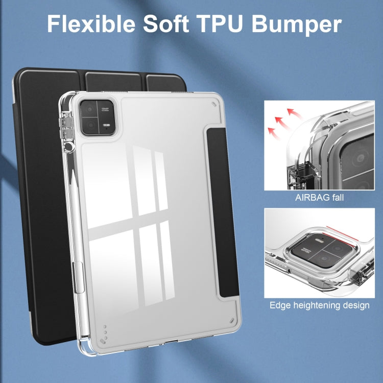 เคสแท็บเล็ตหนังสมาร์ท TPU แบบใส 3 เท่า, For Xiaomi Pad 6 / 6 Pro