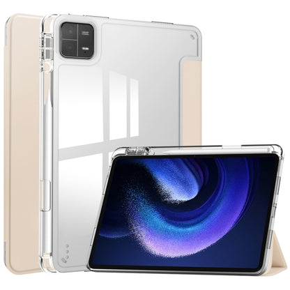 เคสแท็บเล็ตหนังสมาร์ท TPU แบบใส 3 เท่า, For Xiaomi Pad 6 / 6 Pro