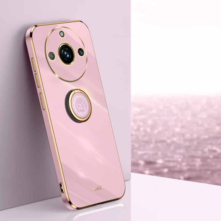 XINLI ขอบตรง 6D Electroplate เคสโทรศัพท์ TPU พร้อมที่ใส่แหวน, For Realme C75, For Realme GT 7 Pro 5G, For Realme Note 60 4G, For Realme 13 Pro Global, For Realme 11 5G, For Realme C53 2023