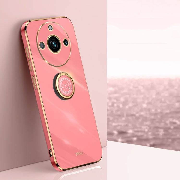 XINLI ขอบตรง 6D Electroplate เคสโทรศัพท์ TPU พร้อมที่ใส่แหวน, For Realme C75, For Realme GT 7 Pro 5G, For Realme Note 60 4G, For Realme 13 Pro Global, For Realme 11 5G, For Realme C53 2023