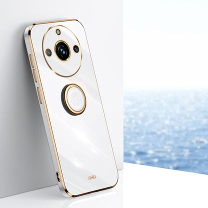 XINLI ขอบตรง 6D Electroplate เคสโทรศัพท์ TPU พร้อมที่ใส่แหวน, For Realme C75, For Realme GT 7 Pro 5G, For Realme Note 60 4G, For Realme 13 Pro Global, For Realme 11 5G, For Realme C53 2023