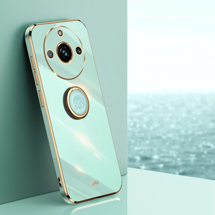 XINLI ขอบตรง 6D Electroplate เคสโทรศัพท์ TPU พร้อมที่ใส่แหวน, For Realme C75, For Realme GT 7 Pro 5G, For Realme Note 60 4G, For Realme 13 Pro Global, For Realme 11 5G, For Realme C53 2023