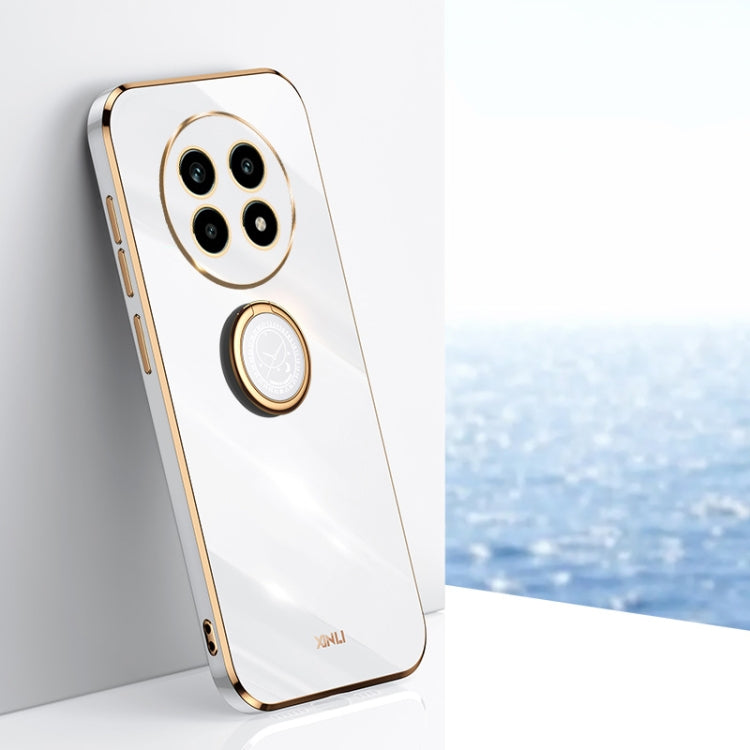 XINLI ขอบตรง 6D Electroplate เคสโทรศัพท์ TPU พร้อมที่ใส่แหวน, For Realme C75, For Realme GT 7 Pro 5G, For Realme Note 60 4G, For Realme 13 Pro Global, For Realme 11 5G, For Realme C53 2023