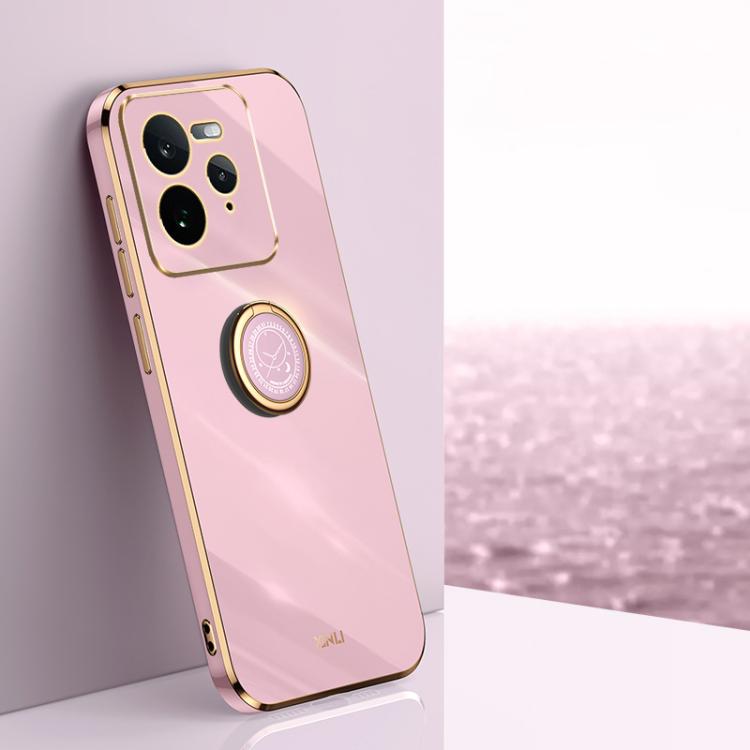 XINLI ขอบตรง 6D Electroplate เคสโทรศัพท์ TPU พร้อมที่ใส่แหวน, For Realme C75, For Realme GT 7 Pro 5G, For Realme Note 60 4G, For Realme 13 Pro Global, For Realme 11 5G, For Realme C53 2023