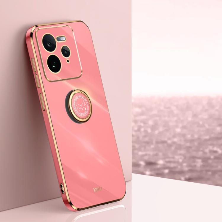 XINLI ขอบตรง 6D Electroplate เคสโทรศัพท์ TPU พร้อมที่ใส่แหวน, For Realme C75, For Realme GT 7 Pro 5G, For Realme Note 60 4G, For Realme 13 Pro Global, For Realme 11 5G, For Realme C53 2023