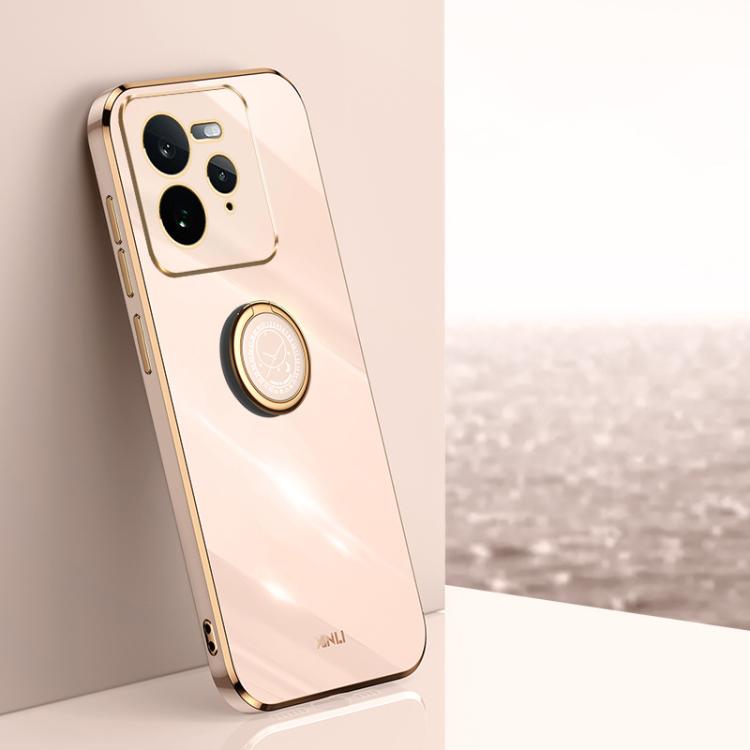 XINLI ขอบตรง 6D Electroplate เคสโทรศัพท์ TPU พร้อมที่ใส่แหวน, For Realme C75, For Realme GT 7 Pro 5G, For Realme Note 60 4G, For Realme 13 Pro Global, For Realme 11 5G, For Realme C53 2023