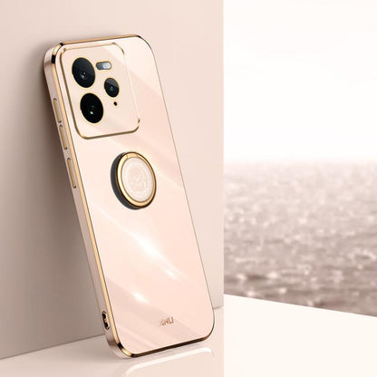 XINLI ขอบตรง 6D Electroplate เคสโทรศัพท์ TPU พร้อมที่ใส่แหวน, For Realme C75, For Realme GT 7 Pro 5G, For Realme Note 60 4G, For Realme 13 Pro Global, For Realme 11 5G, For Realme C53 2023