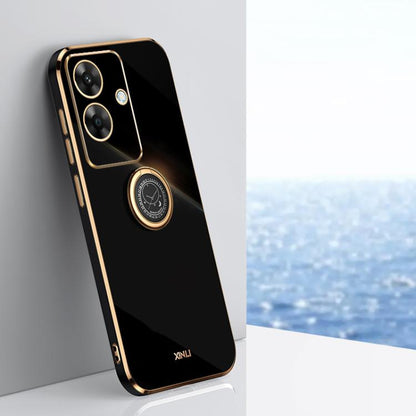 XINLI ขอบตรง 6D Electroplate เคสโทรศัพท์ TPU พร้อมที่ใส่แหวน, For Realme C75, For Realme GT 7 Pro 5G, For Realme Note 60 4G, For Realme 13 Pro Global, For Realme 11 5G, For Realme C53 2023